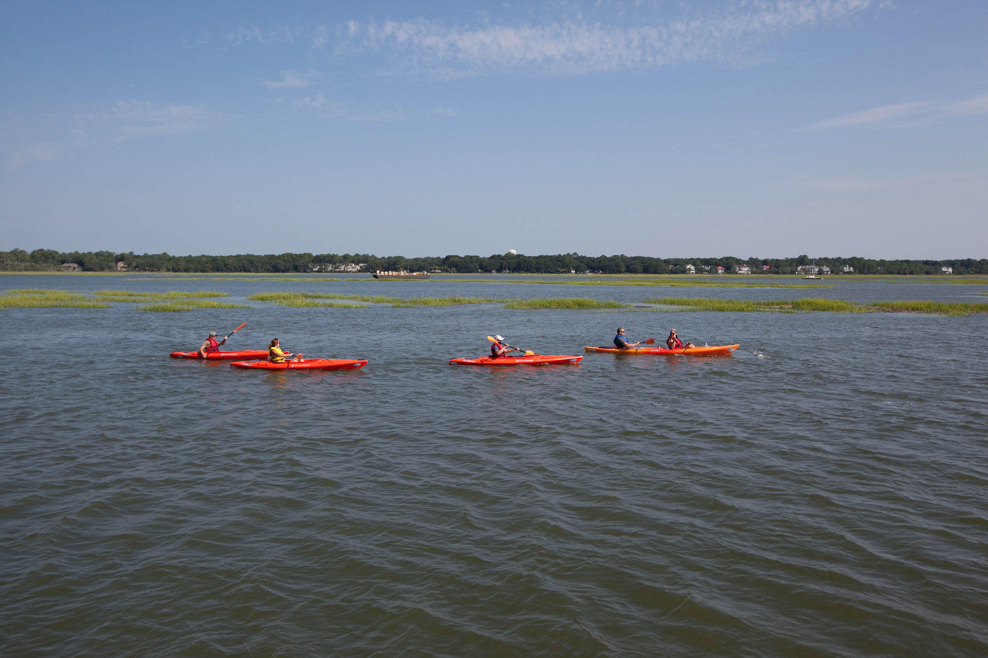 Kayaking the lagoon near Hilton Head, Georgia