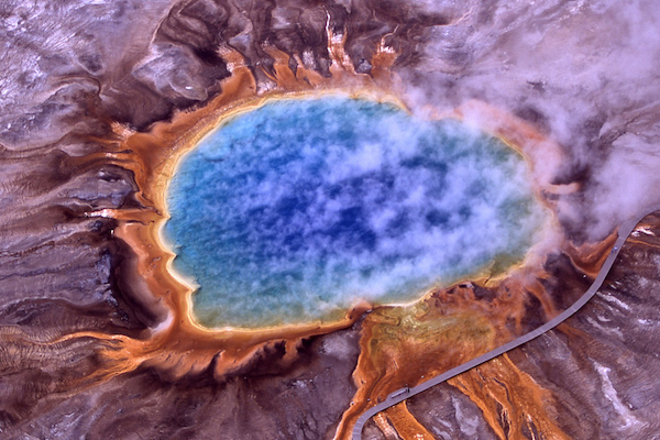 Aerial view of Grand Prismatic Spring (Photo courtesy Jim Trodel)