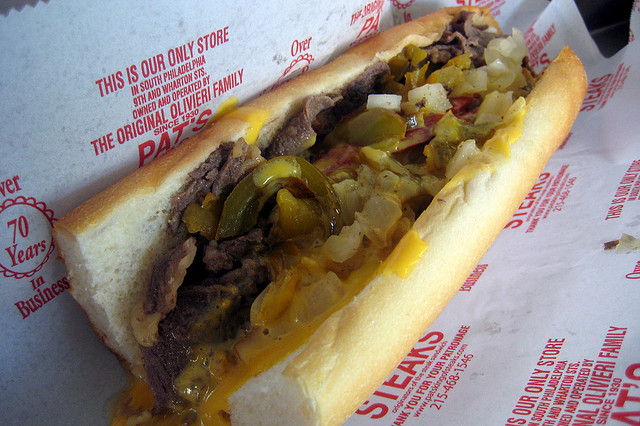 Original Philly Cheesesteak from Pat's King of Steak; Photo Credit: Flickr.com/wallyg