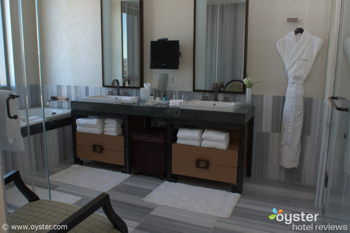 Bathroom in a one-bedroom suite at Trump SoHo