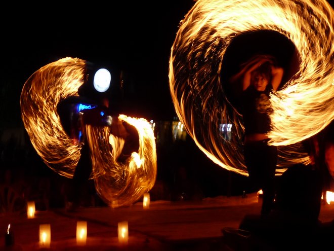 Fire spinning; Image courtesy of Katy Rawlings via Flickr