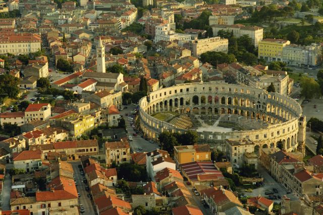 El anfiteatro romano en Pula. Cortesía de la Oficina de Turismo de Croacia