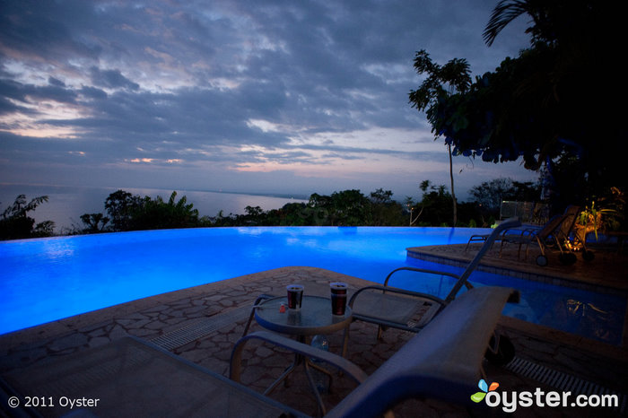 The beautiful infinity pool at Hotel La Mariposa in Manuel Antonio, Costa Rica