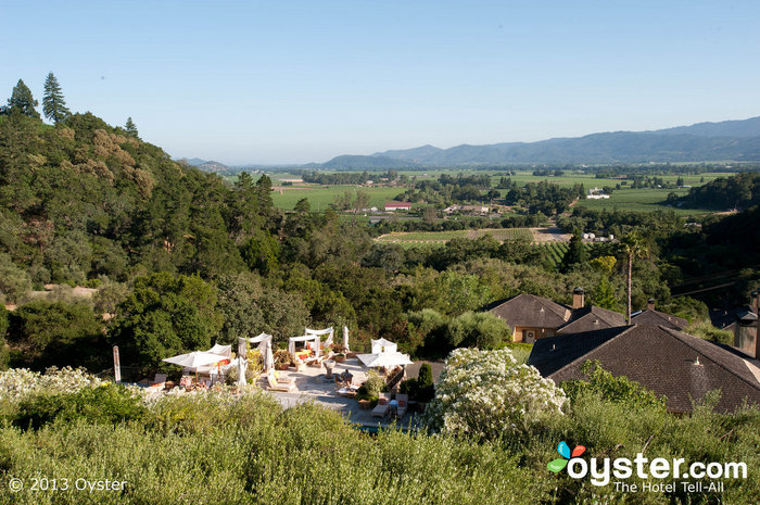 La vista del Auberge du Soleil y los viñedos de los alrededores