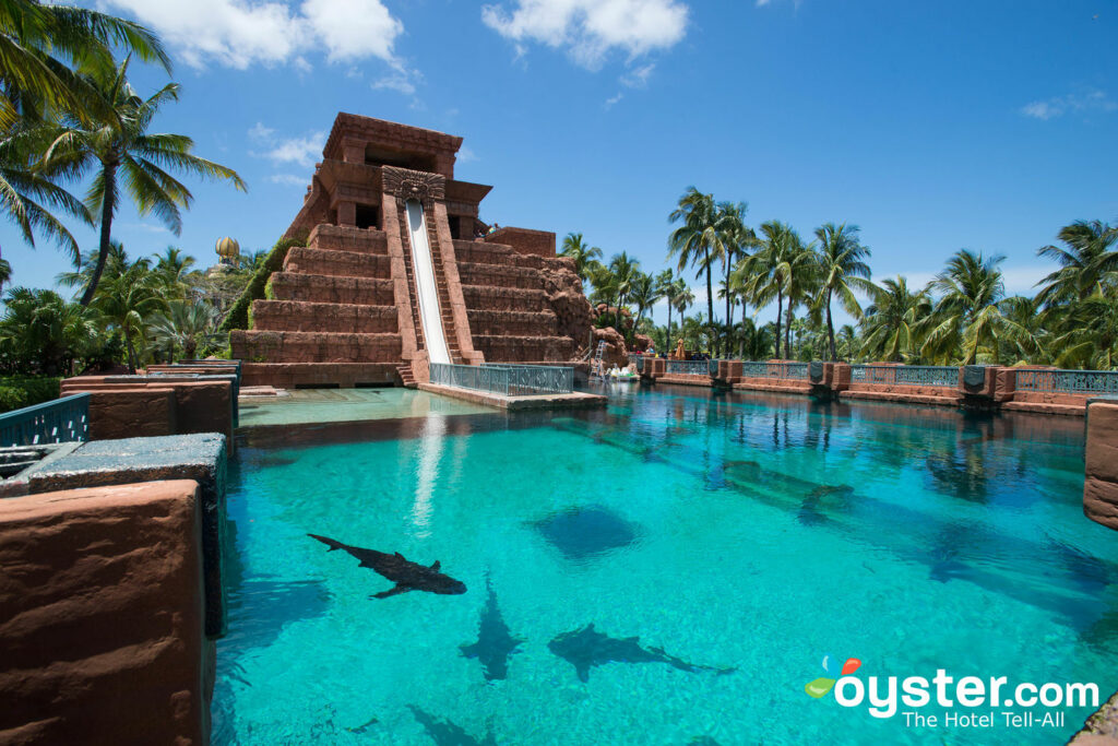 The Aquaventure water park at the Atlantis Royal Towers.