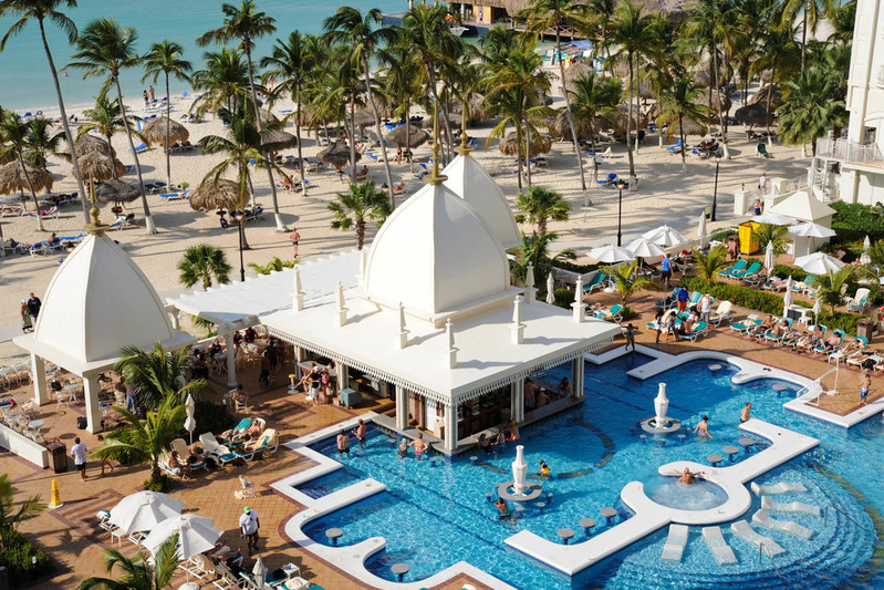 View from the pool at the Hotel Riu Palace Aruba.