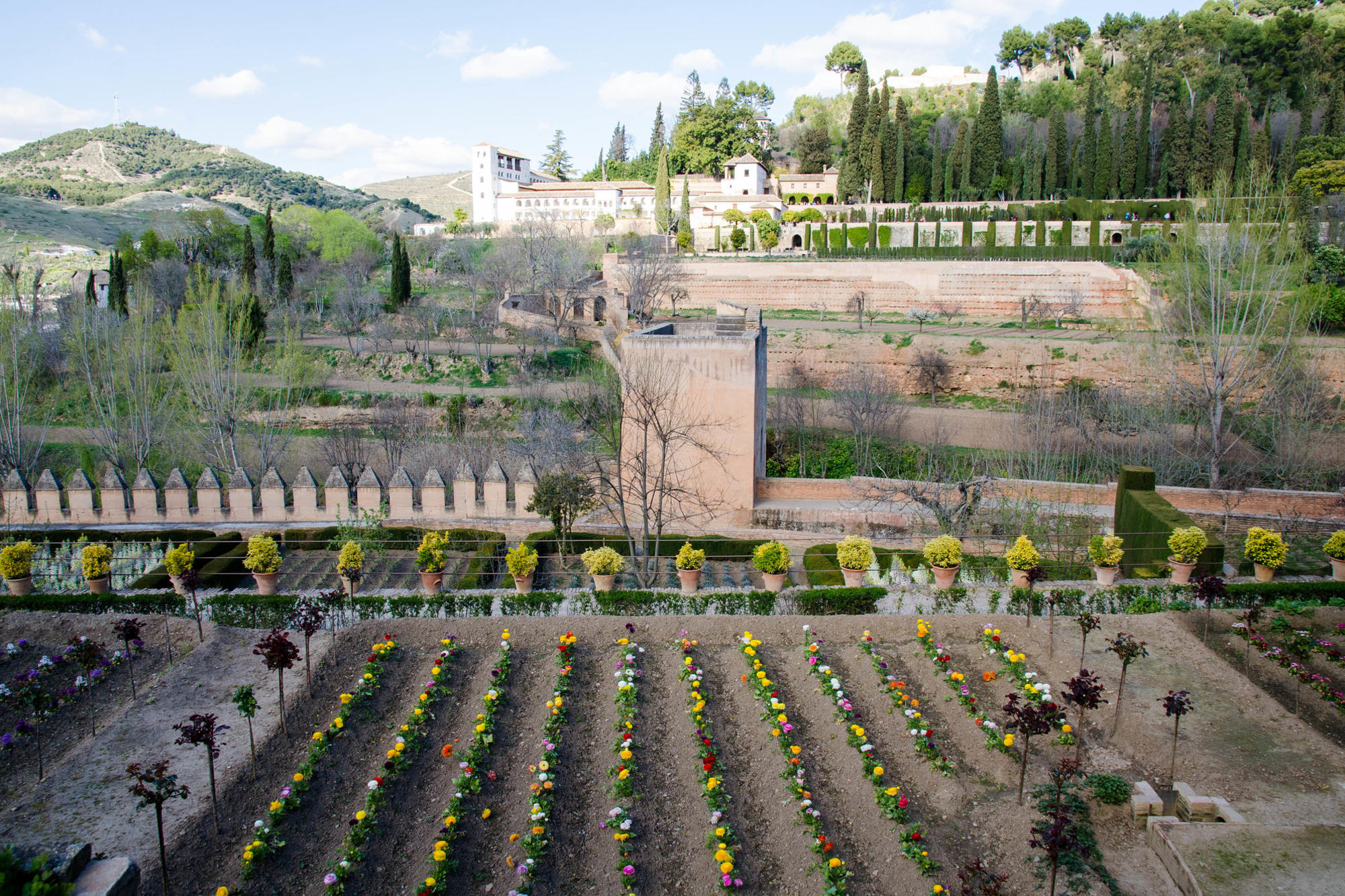 Garden at the Parador de Granada, Spain