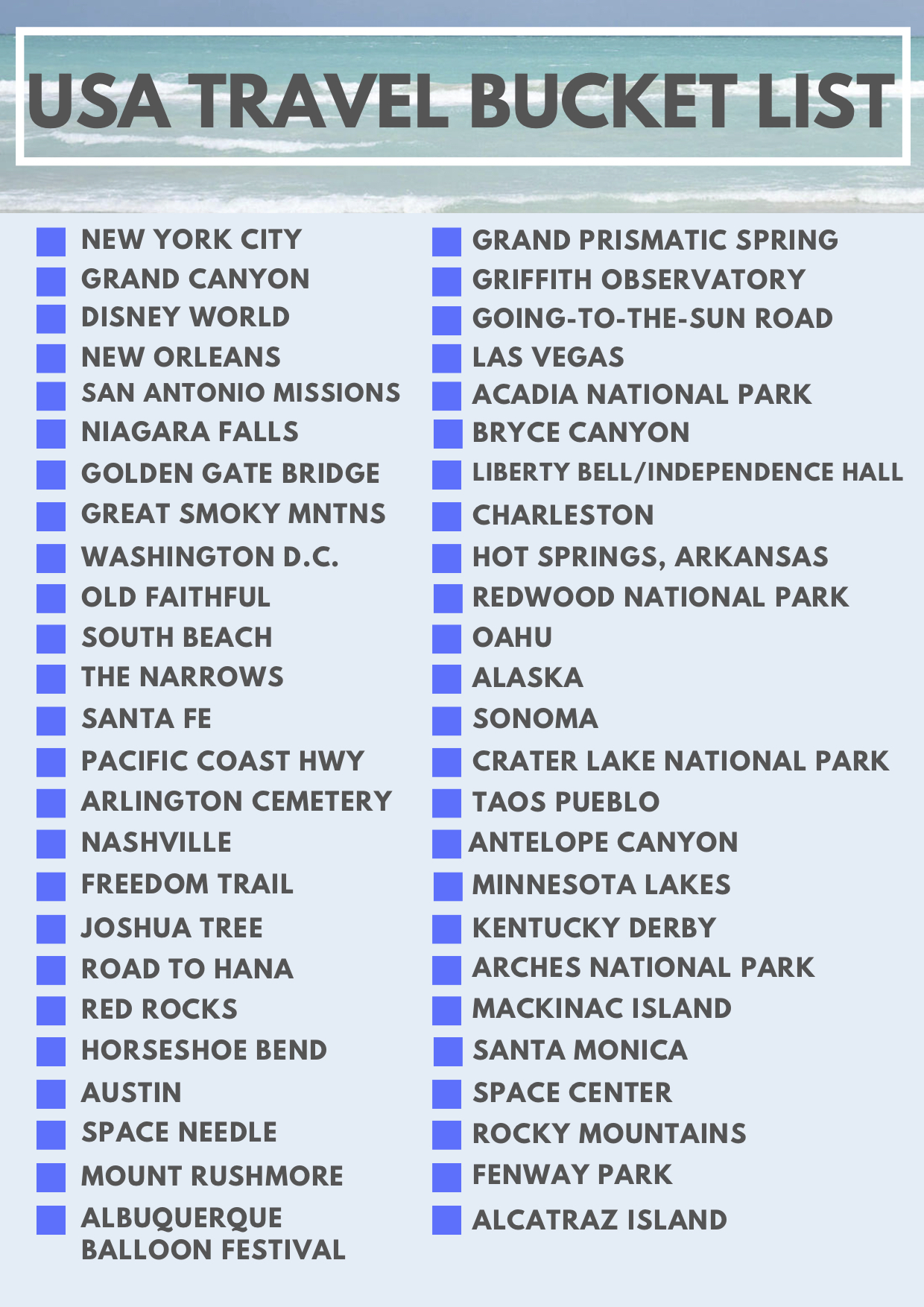 check off list of states