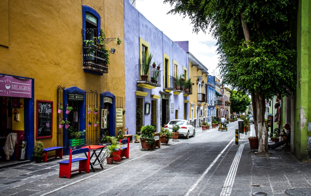 Pueblo street in Mexico