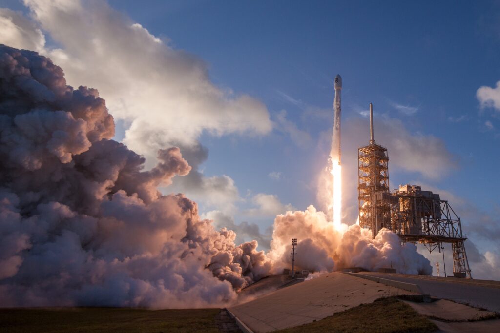 Rocket launch at Kennedy Space Center, United States