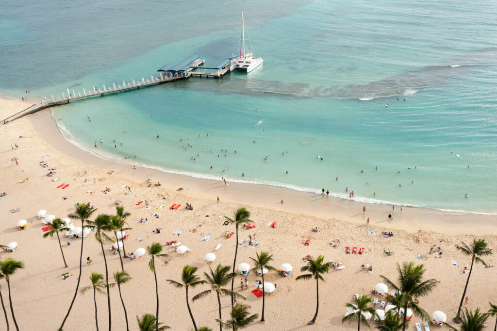 Beach at the Hilton Hawaiian Village Waikiki Beach Resort