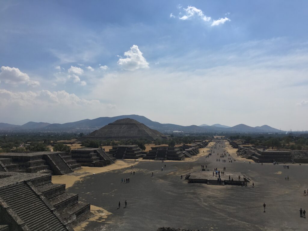 View of the Pyramid of the Sun at Teotihuacan, north of Mexico City.