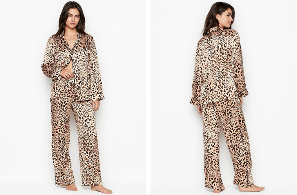 Victoria’s Secret Silk Long PJ set in Leopard Print