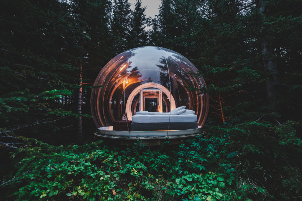 Bubble glamping room at the Bubble Hotel