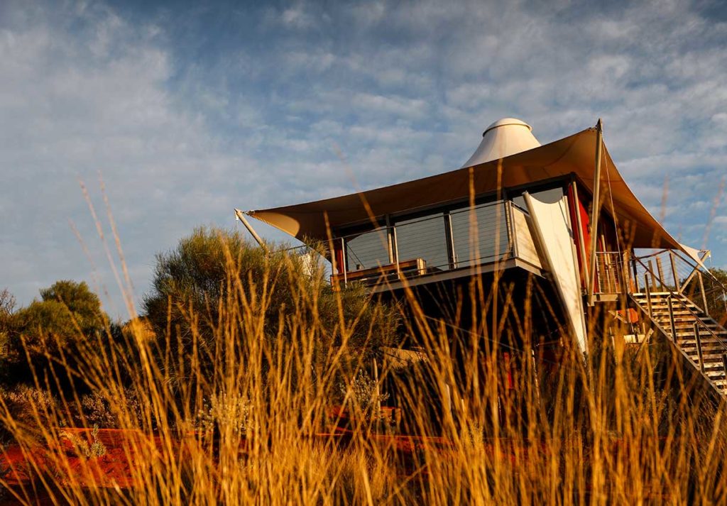 Glamping cabin at Longitude 131