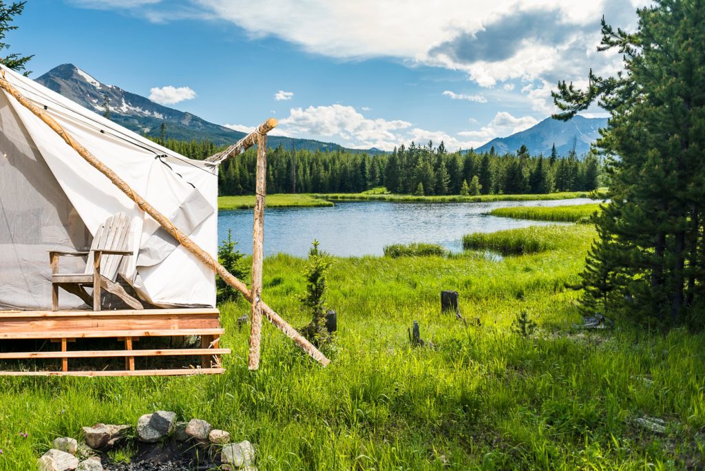 Glamping tent at Collective Yellowstone