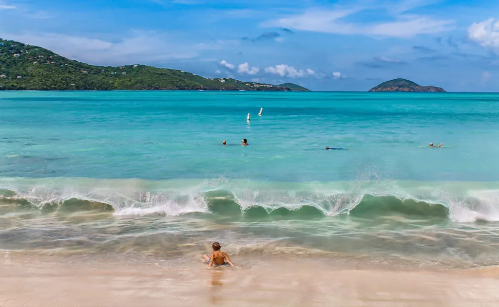 The beach in Magens Bay on St. Thomas - US Virgin Island. The Magens Bay is one of the most beautiful beaches in the world.