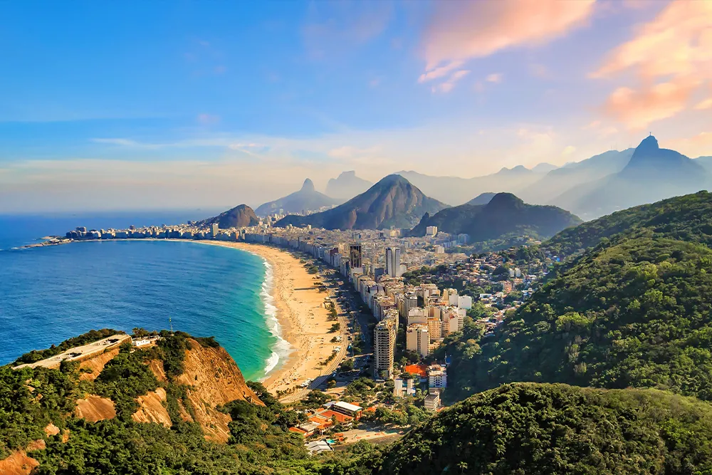 Copacabana Beach and Ipanema beach in Rio de Janeiro, Brazil